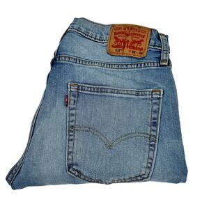Levi's 512 Jeans Mens 32x34 (32x33 ACTUAL) Slim Taper Light Wash Blue Denim